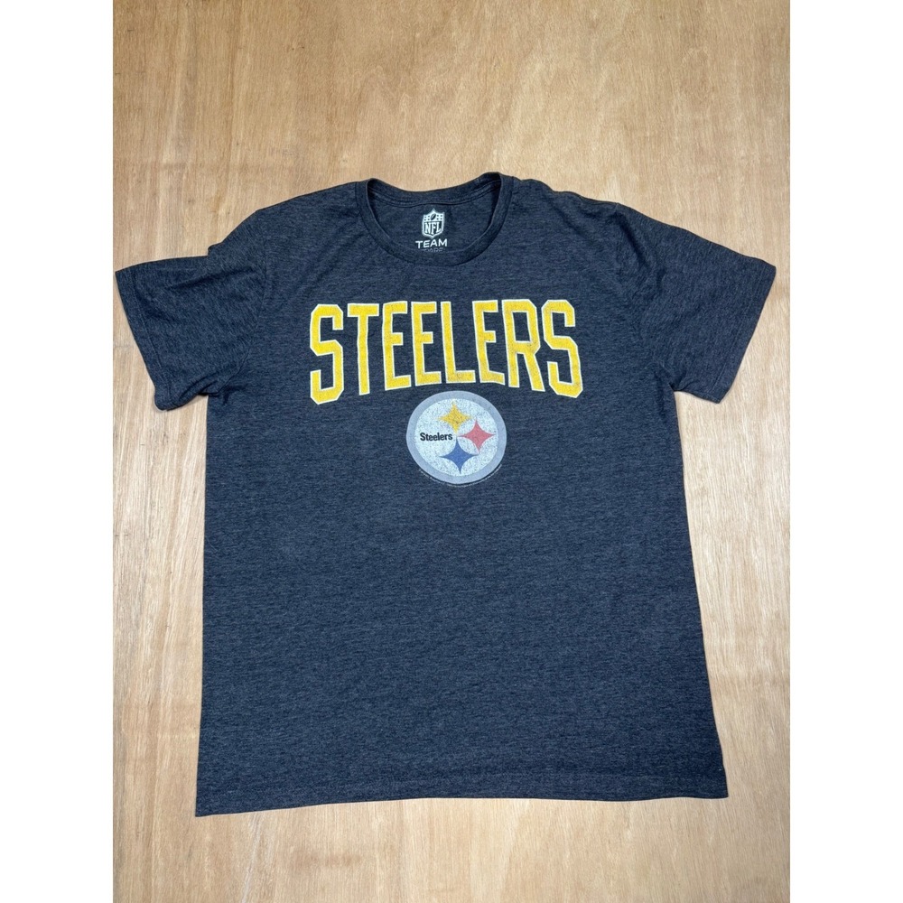 NFL Pittsburgh Steelers Team Apparel Charcoal T Shirt Mens Size  Large